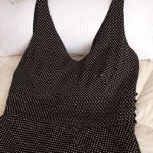 Ann Taylor - Navy/White Polka Dot Dress